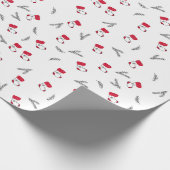 クリスマスの贈り物の靴下の模様 スプルースの枝 ラッピングペーパー (角)