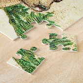 クリスマスの贈り物やプレゼントを運ぶ天使 ジグソーパズル (側面)