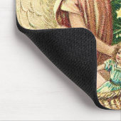 クリスマスの贈り物やプレゼントを運ぶ天使 マウスパッド (コーナー)