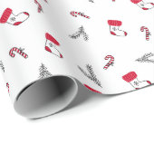 クリスマスの贈り物用ストッキングとハロウィン用のキャンディポップの模様 ラッピングペーパー (ロールコーナー)