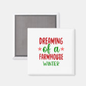 クリスマスの贈与農家の冬の夢 マグネット (正面/裏面)