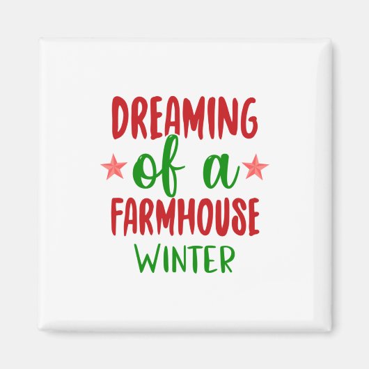 クリスマスの贈与農家の冬の夢 マグネット (正面)