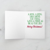 クリスマスの贈縁どり物に目を向けたかわいい草 シーズンカード (内部)