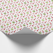 クリスマスの赤いおよび緑のグリッターのグリッターの点 ラッピングペーパー (角)