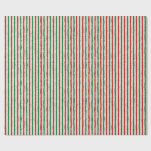 クリスマスの赤いおよび緑のフェイクなバーラップは縞で飾ります ラッピングペーパー (フラット)