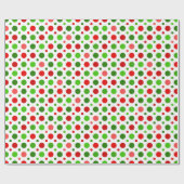 クリスマスの赤いおよび緑の水玉模様の包装紙 ラッピングペーパー (フラット)