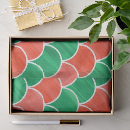 クリスマスの赤いおよび緑の色彩の鮮やかなスケールパターン 薄葉紙