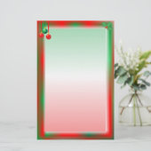 クリスマスの赤いですか緑のボーダー 便箋 (スタンド正面)