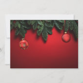 クリスマスの赤いウェディング フォト コラージュ セーブザデート (裏面)