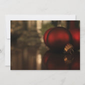 クリスマスの赤いオーナメント写真, ホリデーパーティー 招待状 (裏面)