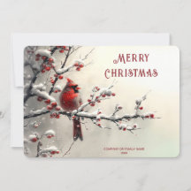 クリスマスの赤いカーディナル ホリデーカード