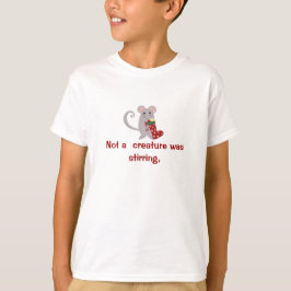 クリスマスの赤いストッキングのネズミ Tシャツ