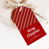 クリスマスの赤いストライプ ギフトタグ