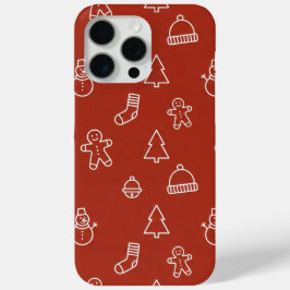 クリスマスの赤いテクスチャとお祭り要素 iPhone 15 PRO MAXケース