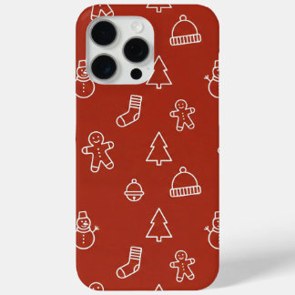 クリスマスの赤いテクスチャとお祭り要素 iPhone 15 PRO MAXケース