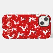 クリスマスの赤いトナカイたち iPhoneケース (裏面横)