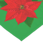 クリスマスの赤いポインセチアの花と緑 ロングテーブルランナー (コーナー)