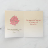 クリスマスの赤いポインセチアの花 シーズンカード (内部)