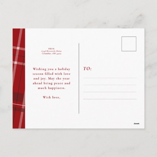 クリスマスの赤い写真はがき シーズンポストカード (裏面)