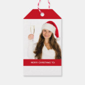 クリスマスの赤い写真 ギフトタグ (裏面)