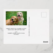 クリスマスの赤い写真 ホリデーシーズン 箔シーズンポストカード (裏面)