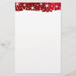 クリスマスの赤い冬の雪片 便箋