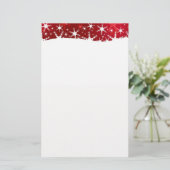 クリスマスの赤い冬の雪片 便箋 (スタンド正面)