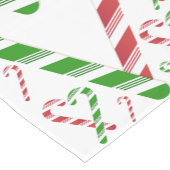 クリスマスの赤い及び緑のキャンディ・ケーンのテーブルのランナー ショートテーブルランナー (コーナー)