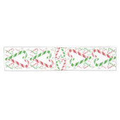 クリスマスの赤い及び緑のキャンディ・ケーンのテーブルのランナー ショートテーブルランナー (横)