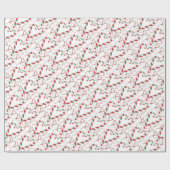 クリスマスの赤い及び緑のキャンディ・ケーンの包装紙 ラッピングペーパー (フラット)