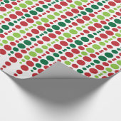 クリスマスの赤い及び緑のドット・パターン ラッピングペーパー (角)