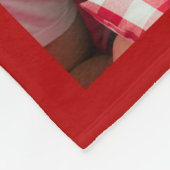 クリスマスの赤い家族写真のコラージュDYIのテンプレート フリースブランケット (角)