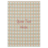 クリスマスの赤い弓の金ゴールドベルを持つ毛皮の木 テーブルクロス (正面)