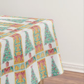 クリスマスの赤い弓の金ゴールドベルを持つ毛皮の木 テーブルクロス (インサイチュ)