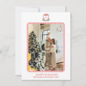 クリスマスの赤い扉モノグラム 写真 グランドミレニアル シーズンカード (正面)