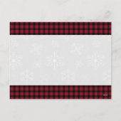 クリスマスの赤い格子縞の家族写真 シーズンポストカード (裏面)