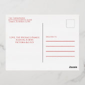 クリスマスの赤い楽しい写真コラージュカード 箔シーズンポストカード (裏面)