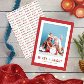クリスマスの赤い楽しい明るい写真 シーズンカード