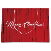 クリスマスの赤い納屋の国の農家の休日 ラージペーパーバッグ (正面)