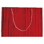 クリスマスの赤い納屋の国の農家の休日 ラージペーパーバッグ (裏面)