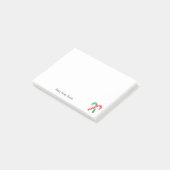 クリスマスの赤い緑のキャンディ・ケーンのカスタムNameText ポストイット (アングル)