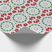 クリスマスの赤い緑の星の包装紙 ラッピングペーパー (角)