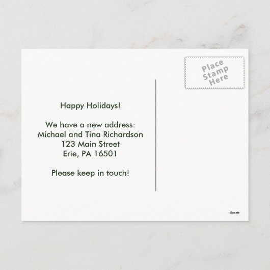 クリスマスの赤い緑金ゴールドのパイナップルの新しい住所 シーズンポストカード (裏面)