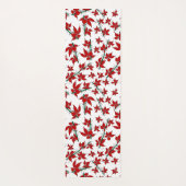 クリスマスの赤い花の植物画 ヨガマット (裏面)