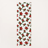 クリスマスの赤い花の植物画 ヨガマット (正面)