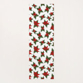 クリスマスの赤い花の植物画 ヨガマット (裏面)