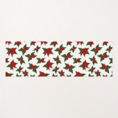 クリスマスの赤い花の植物画 ヨガマット (正面(横))