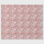 クリスマスの赤い花の植物画 ラッピングペーパー (フラット)