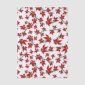 クリスマスの赤い花の植物画 薄葉紙 (正面)
