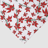 クリスマスの赤い花の植物画 薄葉紙 (詳細)